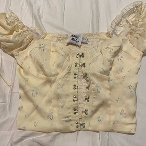 Yellow floral corset top